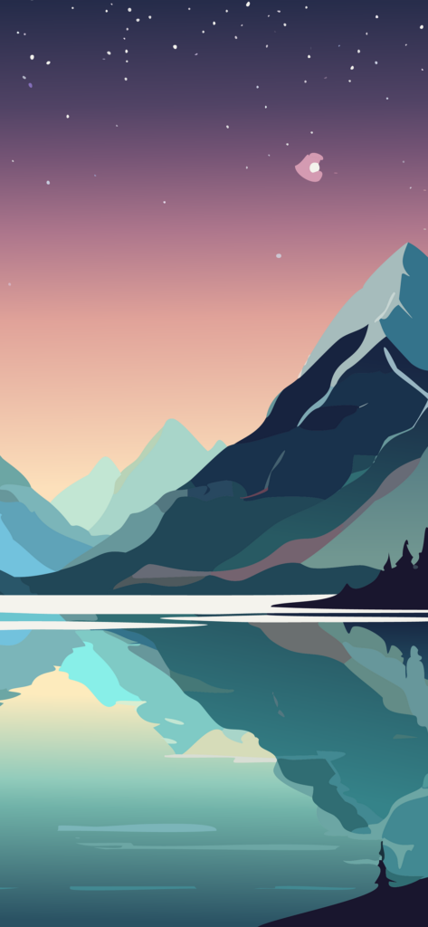 Space Lake iPhone 13 wallpaper